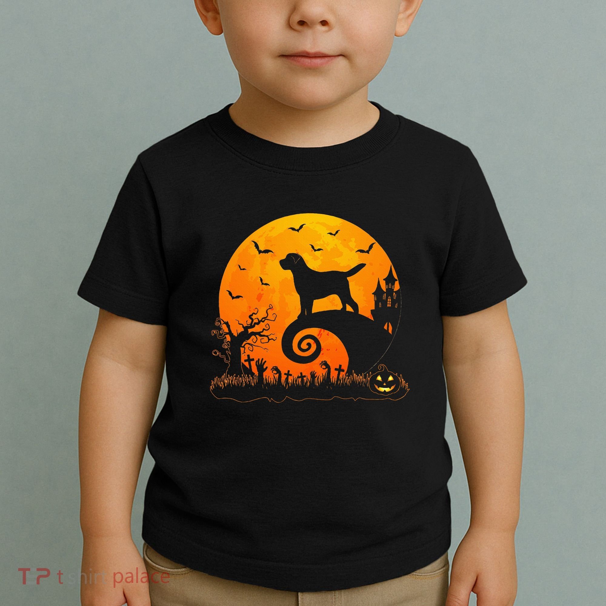 Chocolate Lab Dog Moon Halloween Dog Lover Toddler T-Shirt