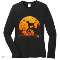 Chocolate Lab Dog Moon Halloween Dog Lover Women's Long Sleeve Shirt thumb 0