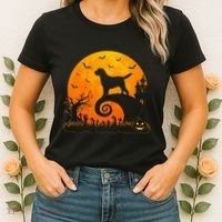 Chocolate Lab Dog Moon Halloween Dog Lover Women's T-Shirt thumb 2