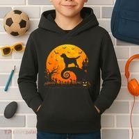 Chocolate Lab Dog Moon Halloween Dog Lover Kids Hoodie thumb 2