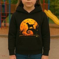 Chocolate Lab Dog Moon Halloween Dog Lover Kids Hoodie thumb 3