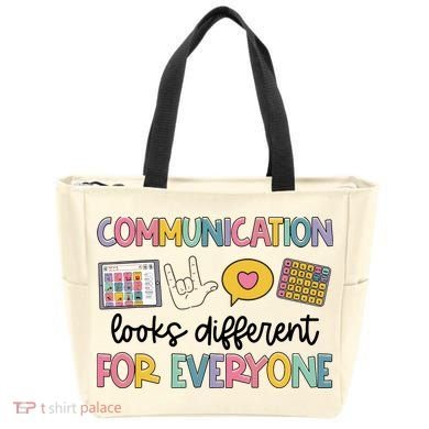 Communication Looks Different For Everyone Speech Therapy Tote Bag
