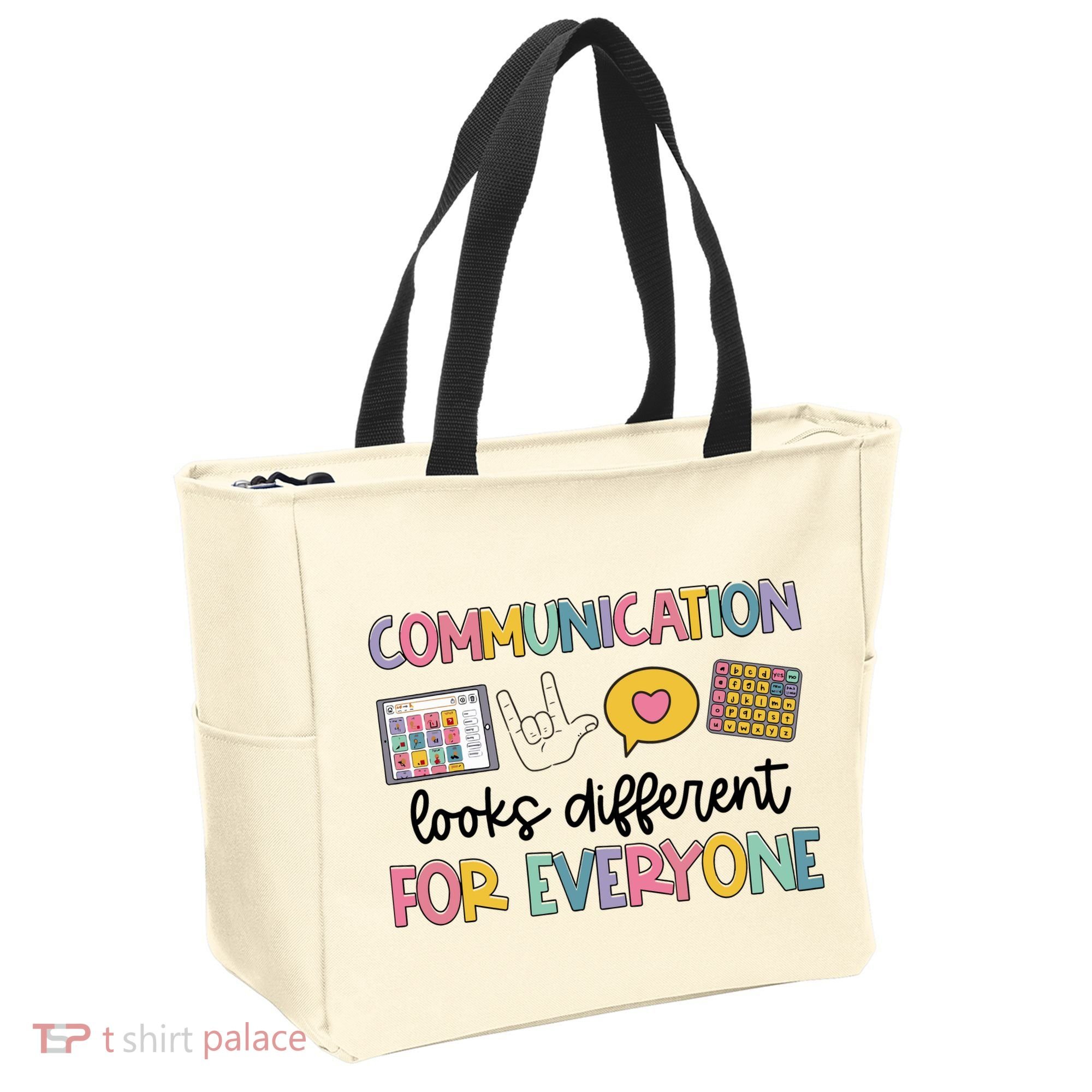 Communication Looks Different For Everyone Speech Therapy Tote Bag