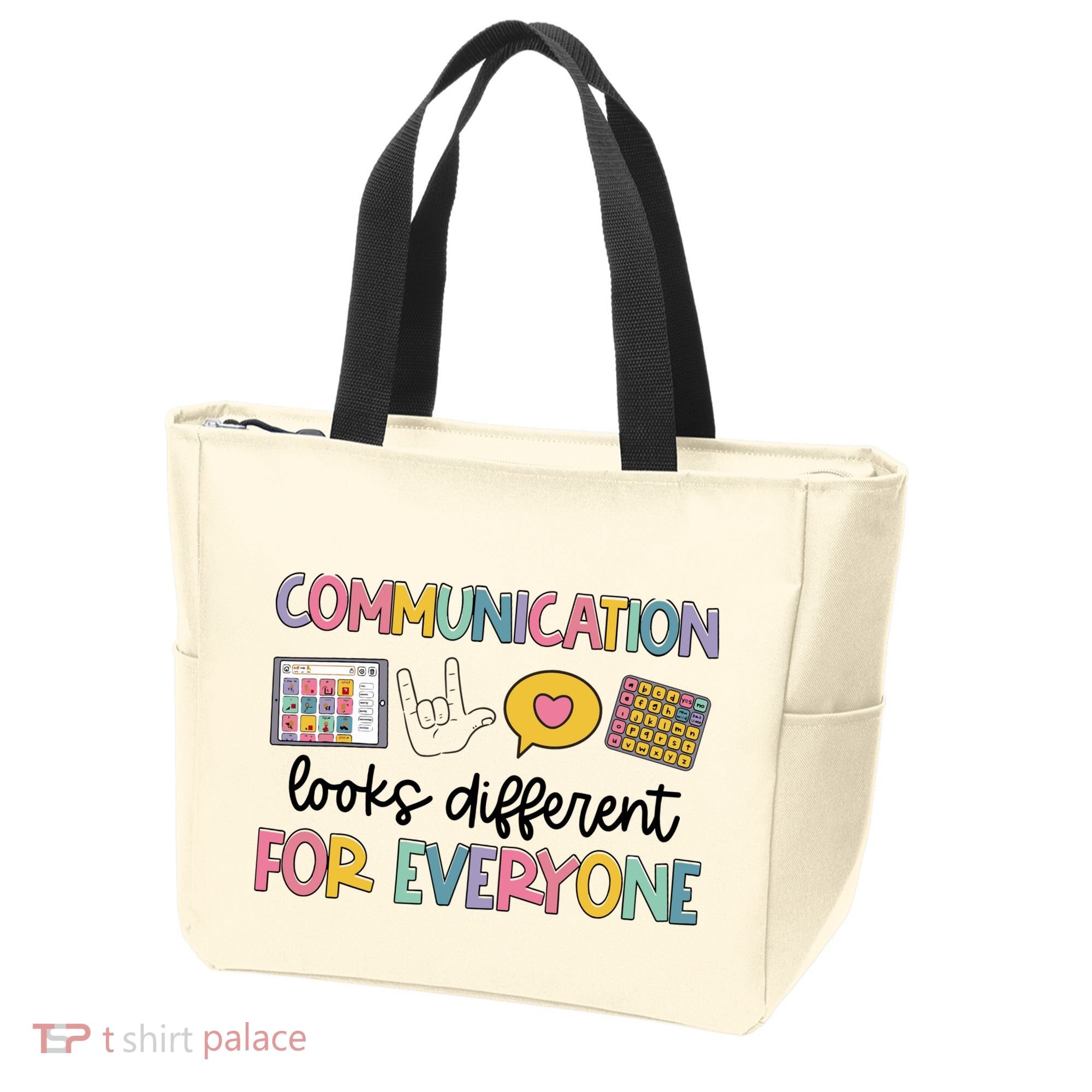 Communication Looks Different For Everyone Speech Therapy Tote Bag