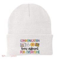 Communication Looks Different For Everyone Speech Therapy Beanie thumb 0