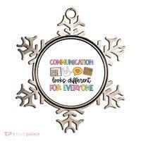 Communication Looks Different For Everyone Speech Therapy Ornament thumb 0