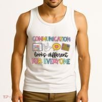 Communication Looks Different For Everyone Speech Therapy Tank Top thumb 3