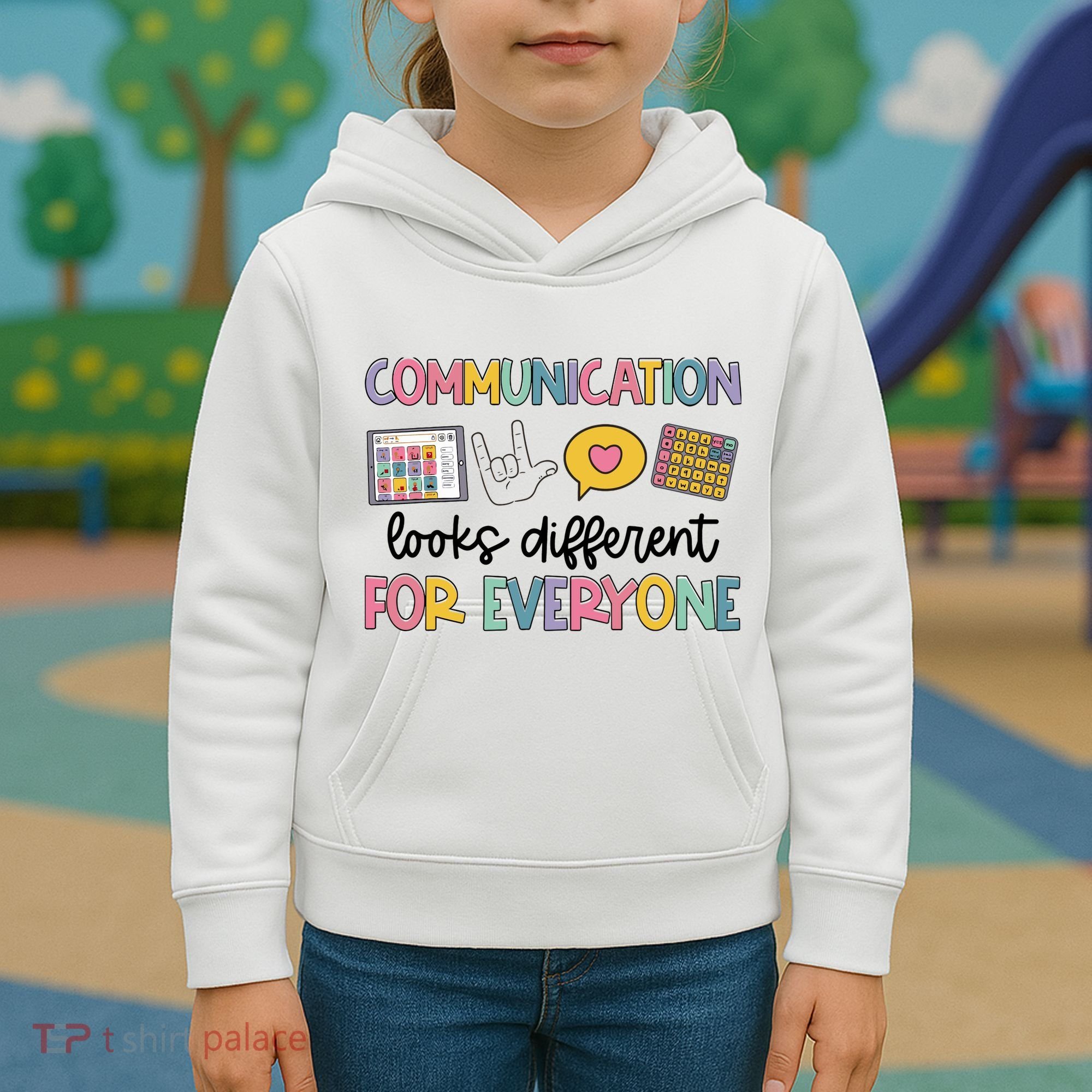 Communication Looks Different For Everyone Speech Therapy Kids Hoodie