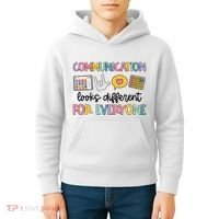 Communication Looks Different For Everyone Speech Therapy Kids Hoodie thumb 4