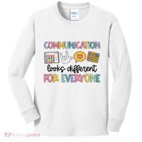 Communication Looks Different For Everyone Speech Therapy Kids Long Sleeve Shirt thumb 0
