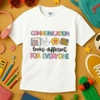 Communication Looks Different For Everyone Speech Therapy Kids T-Shirt thumb 3