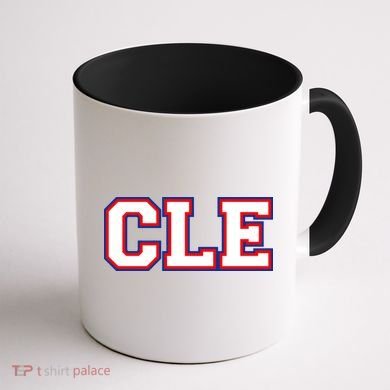 CLE Cleveland, Ohio College Letters Baseball Colors Coffee Mug back