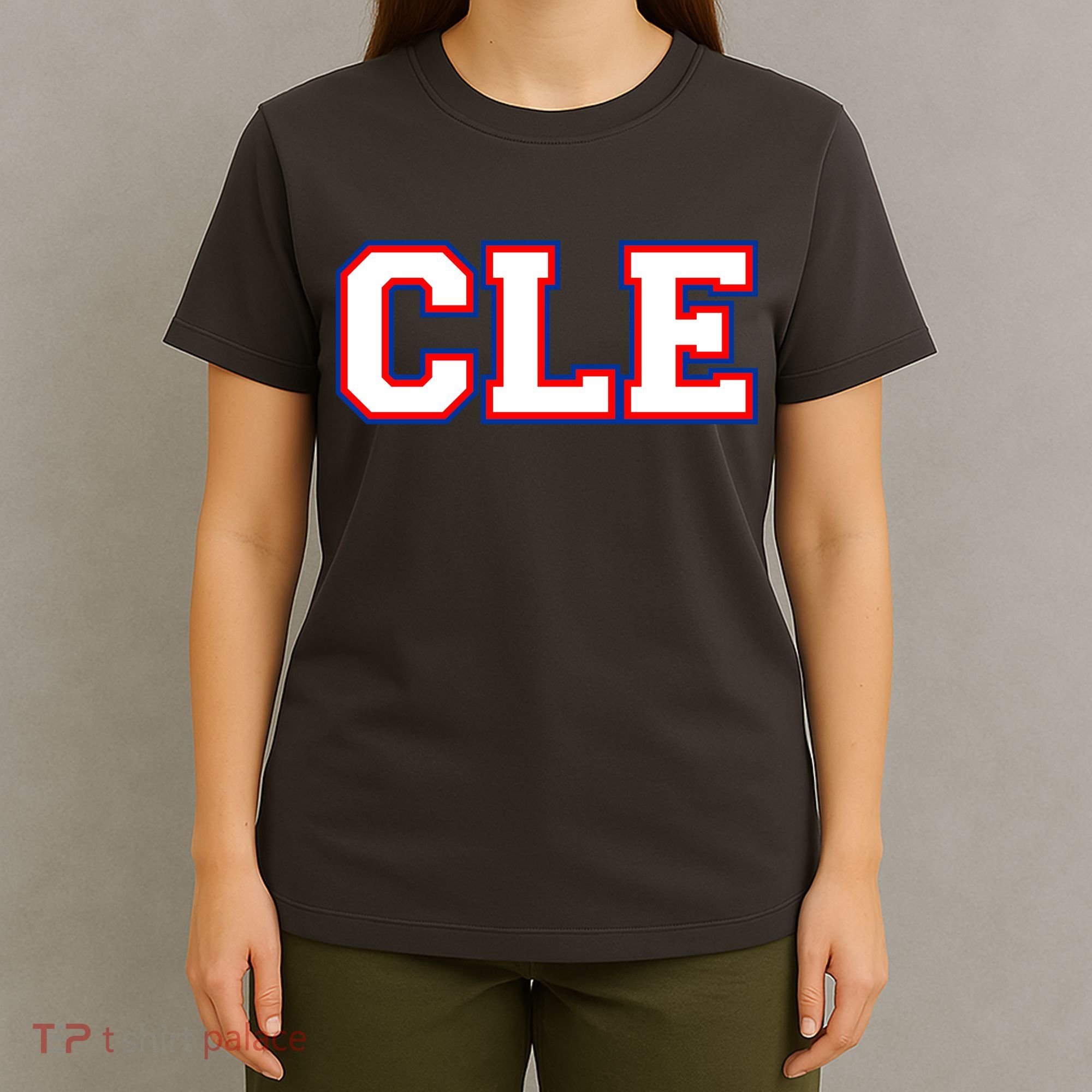 CLE Cleveland, Ohio College Letters Baseball Colors T-Shirt