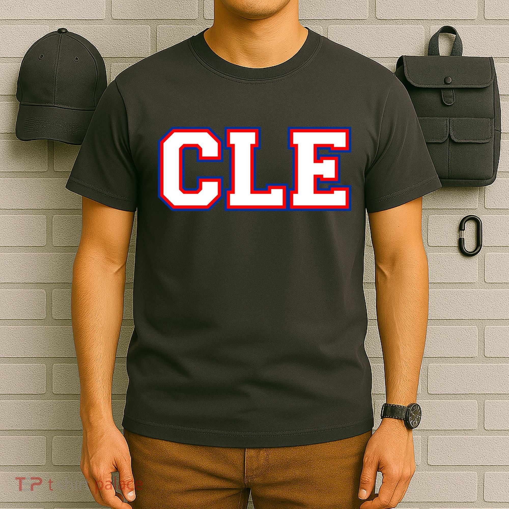 CLE Cleveland, Ohio College Letters Baseball Colors T-Shirt