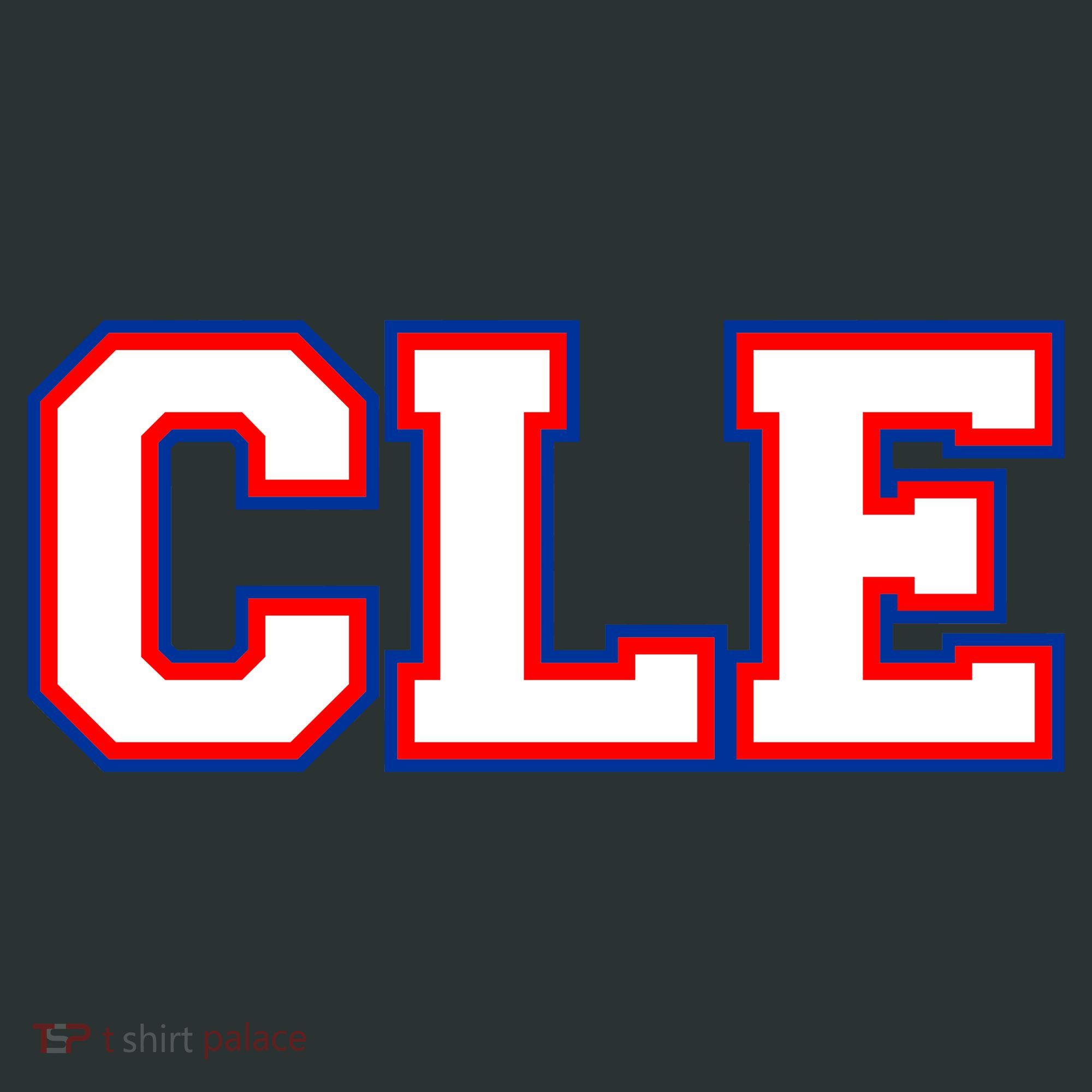 CLE Cleveland, Ohio College Letters Baseball Colors T-Shirt