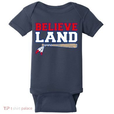 Cleveland Believe Land Baseball Bat Baby Bodysuit