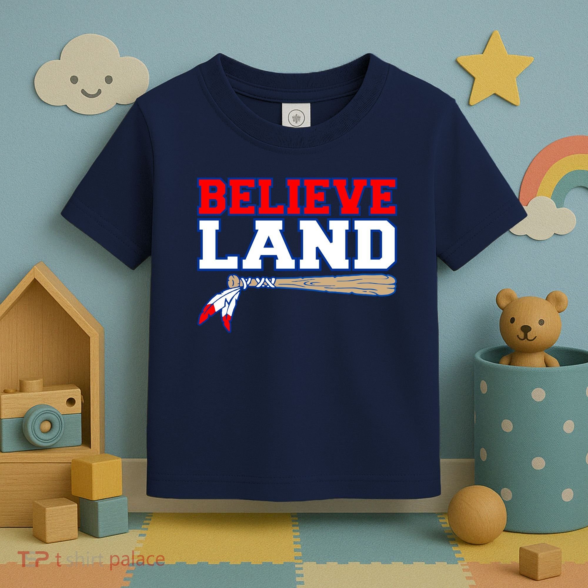 Cleveland Believe Land Baseball Bat Toddler T-Shirt