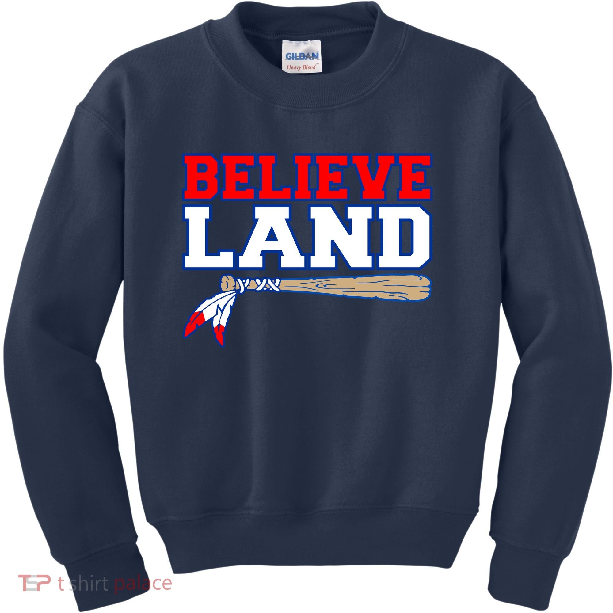 Cleveland Believe Land Baseball Bat Kids Sweatshirt