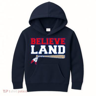 Cleveland Believe Land Baseball Bat Kids Hoodie