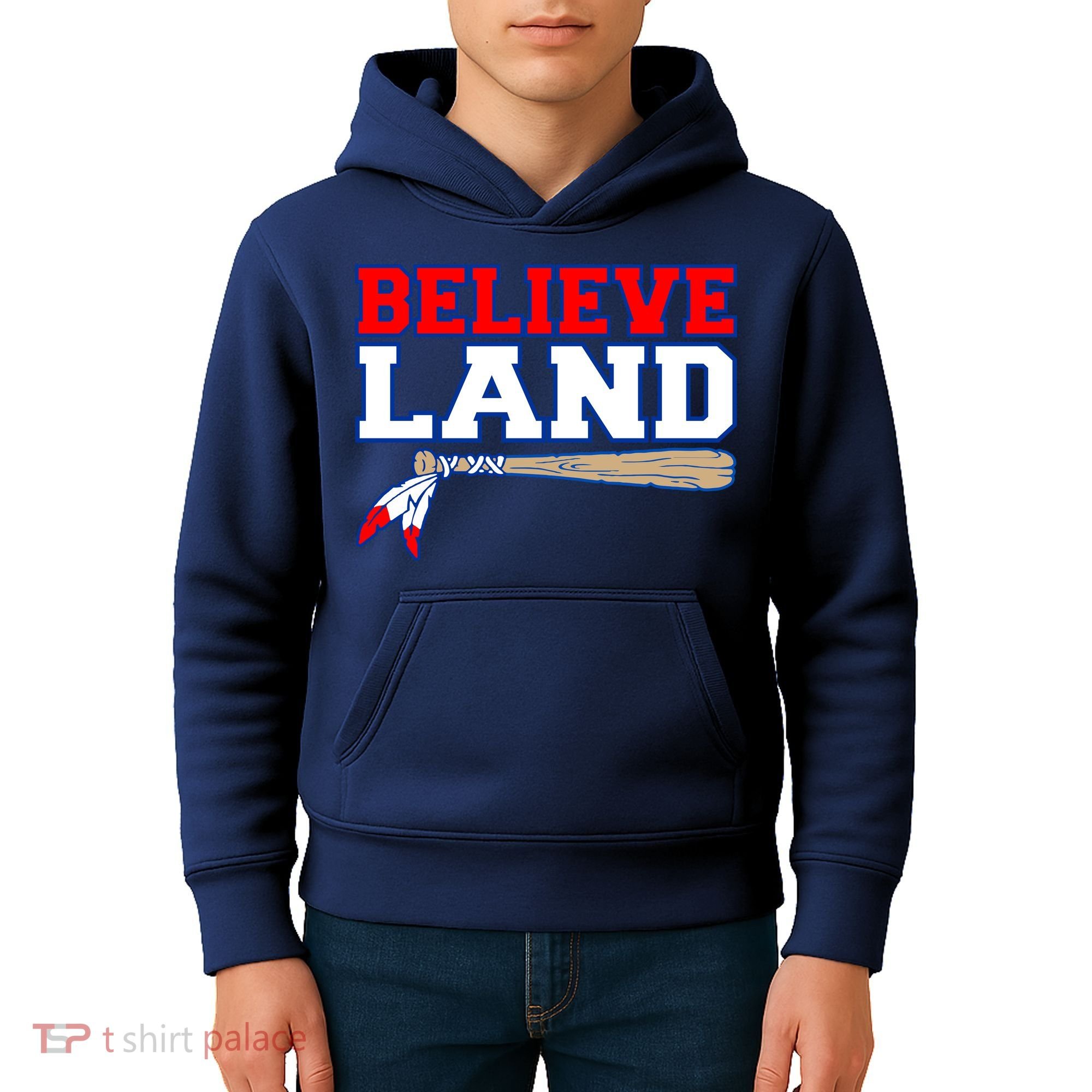 Cleveland Believe Land Baseball Bat Kids Hoodie