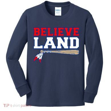 Cleveland Believe Land Baseball Bat Kids Long Sleeve Shirt