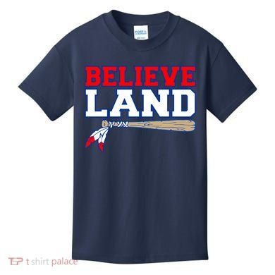 Cleveland Believe Land Baseball Bat Kids T-Shirt