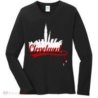 Cleveland City Baseball Fan Women's Long Sleeve Shirt thumb 0