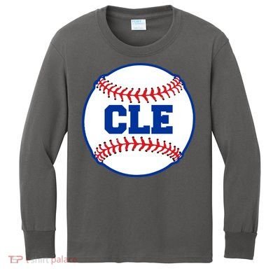 Cleveland CLE Baseball College Letters Kids Long Sleeve Shirt