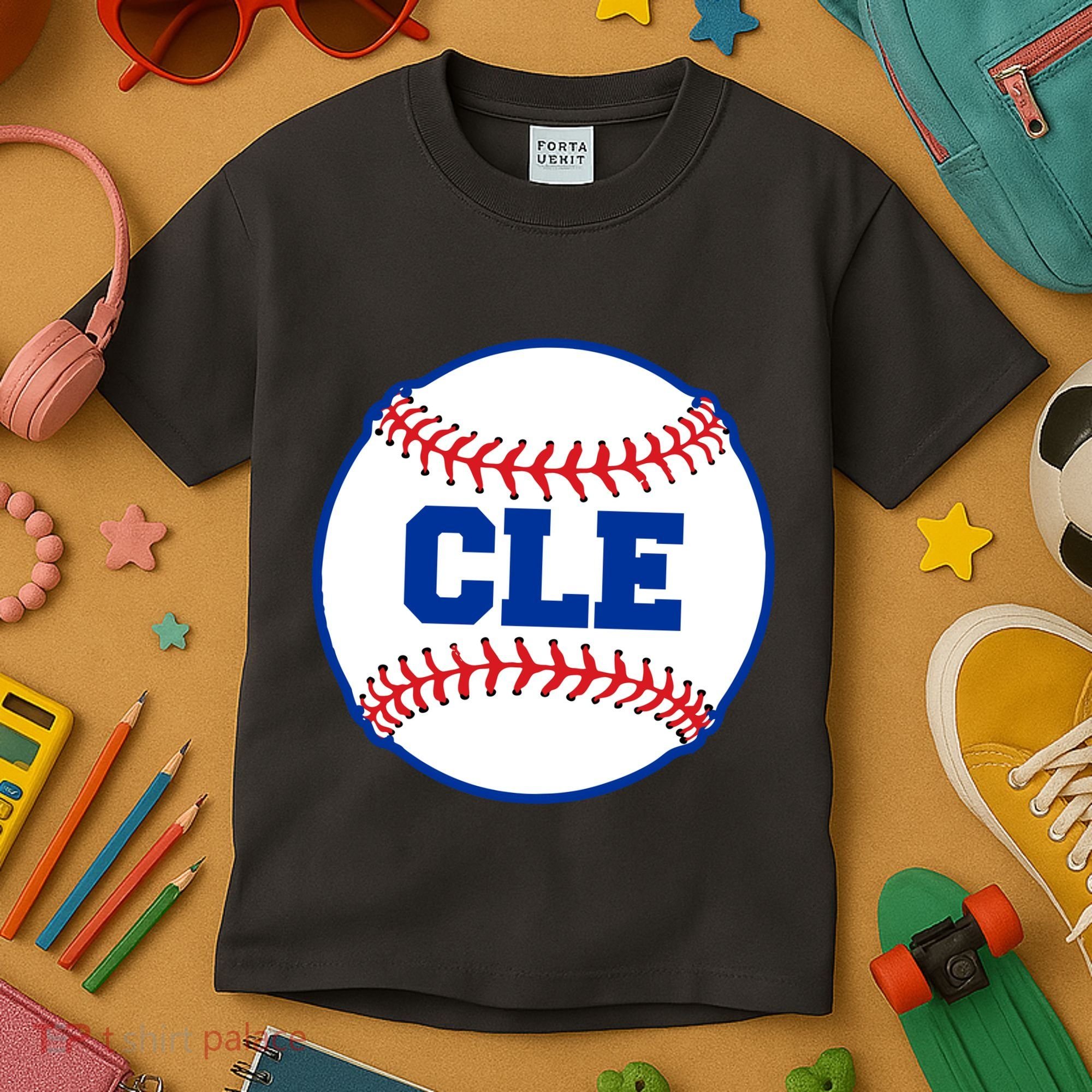 Cleveland CLE Baseball College Letters Kids T-Shirt