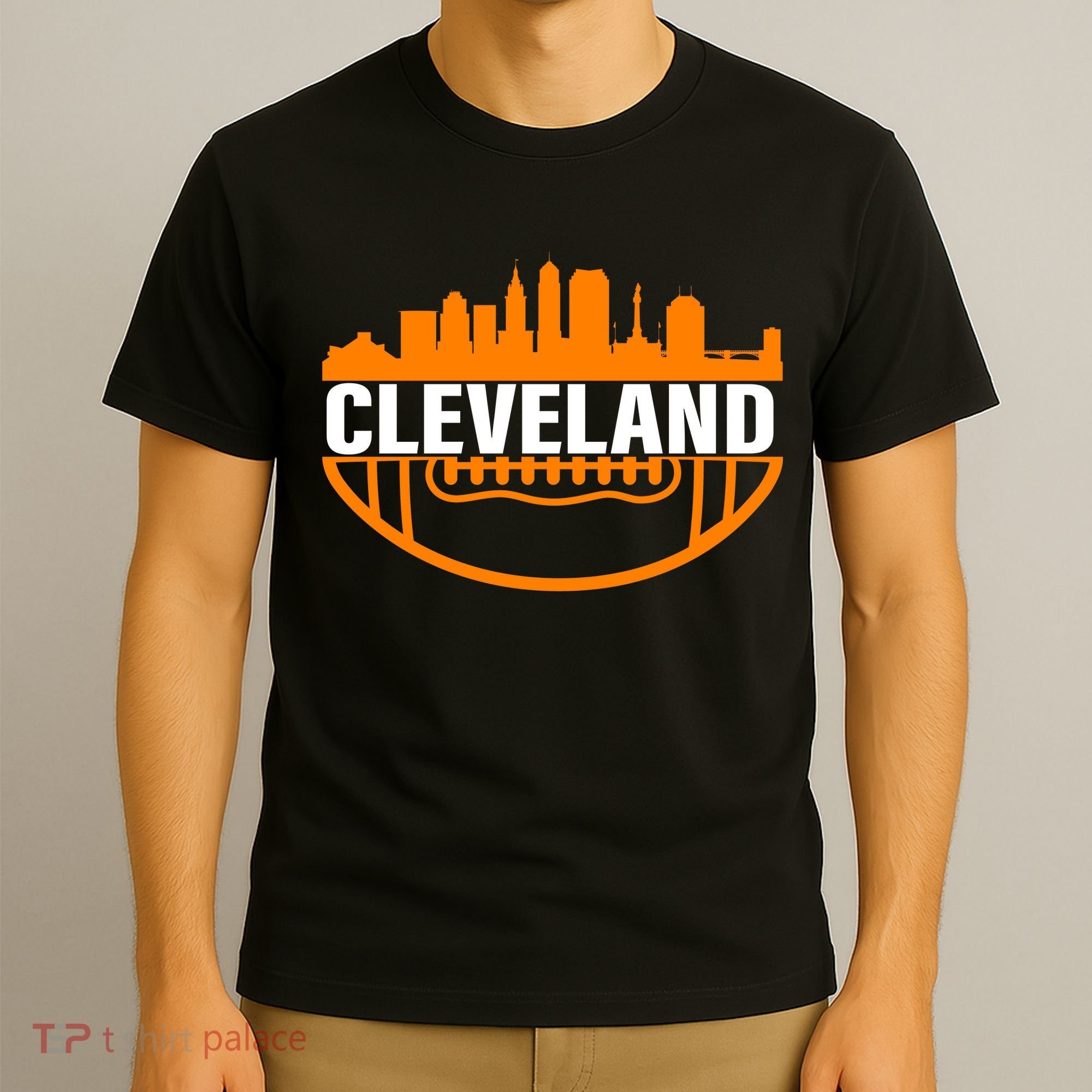 Cleveland Football Skyline City Logo T-Shirt