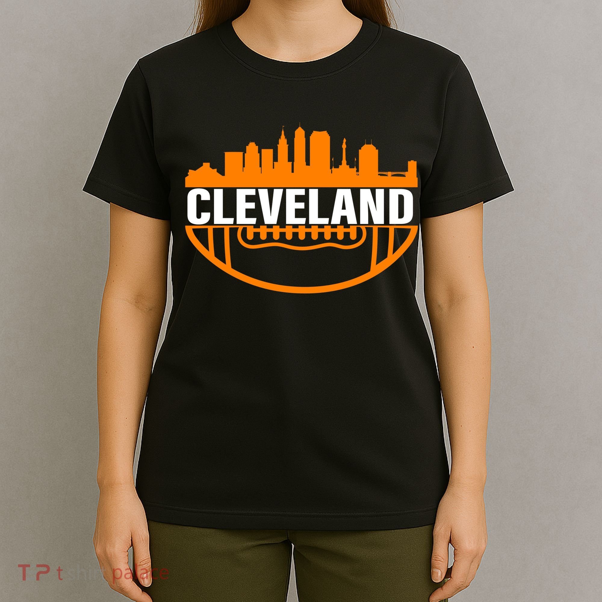 Cleveland Football Skyline City Logo T-Shirt