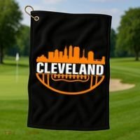 Cleveland Football Skyline City Logo Golf Towel thumb 1