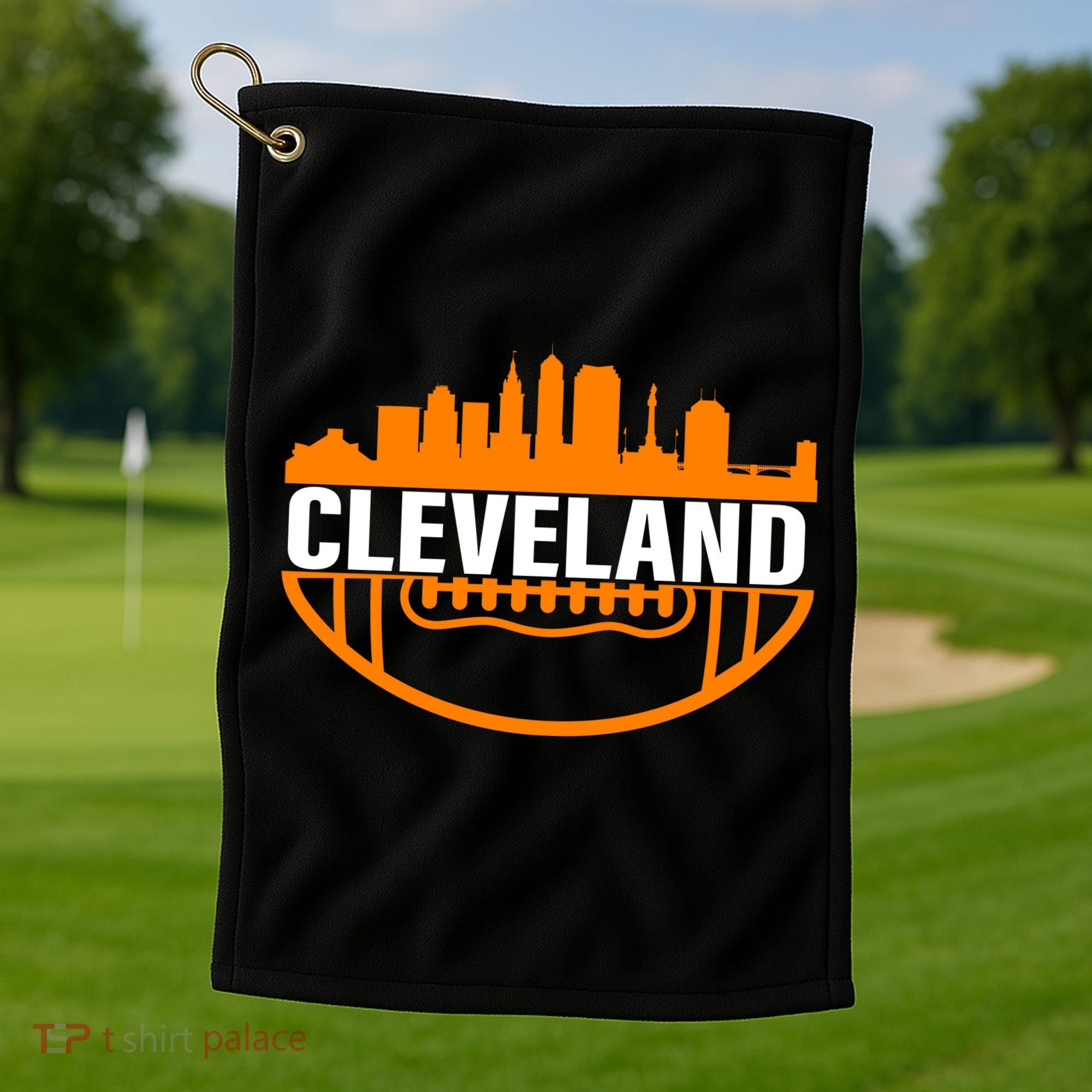 Cleveland Football Skyline City Logo Golf Towel