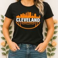 Cleveland Football Skyline City Logo Women's T-Shirt thumb 2