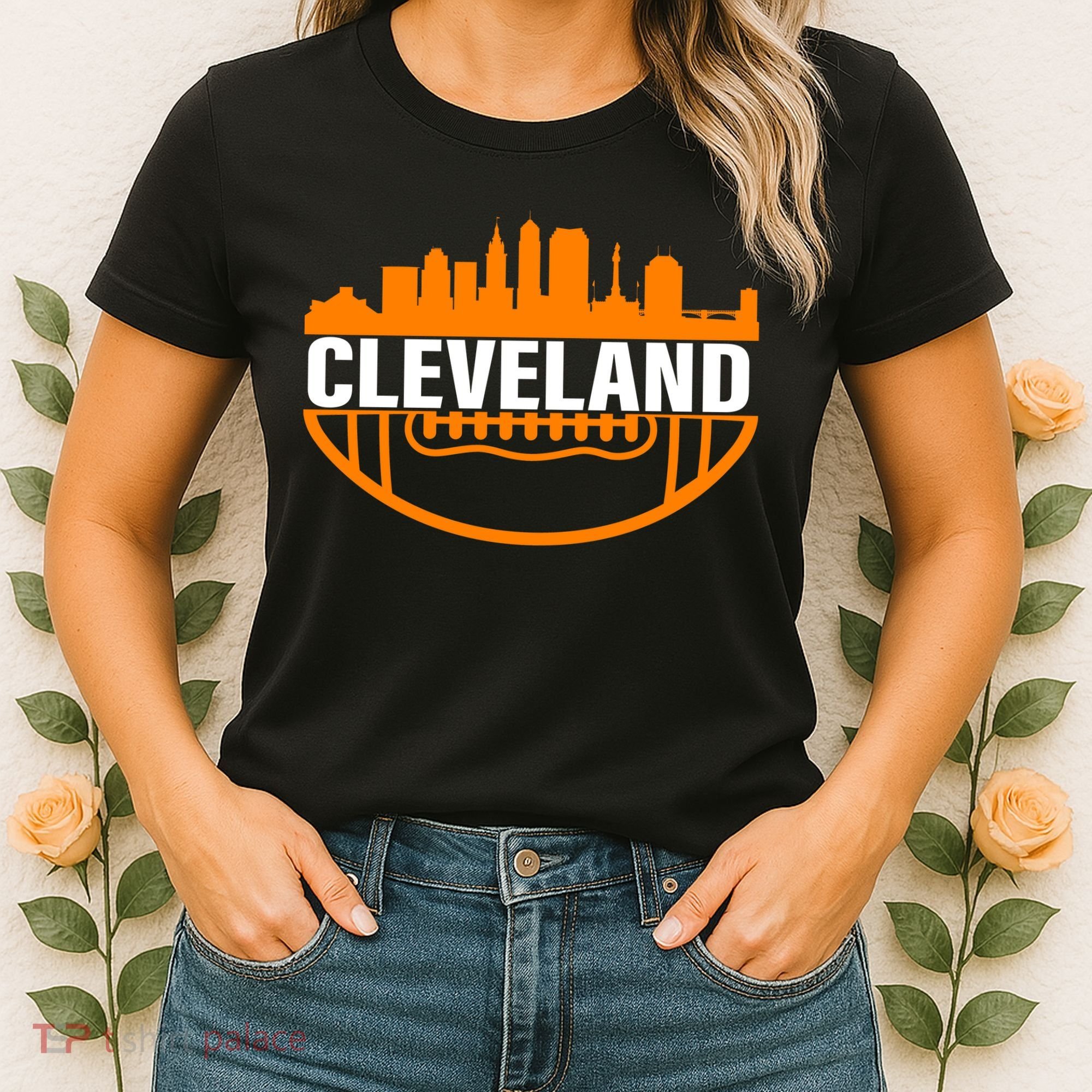 Cleveland Football Skyline City Logo Women's T-Shirt