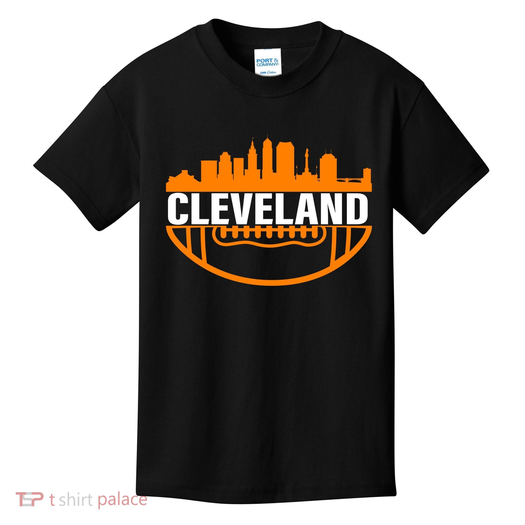Cleveland Football Skyline City Logo Kids T-Shirt