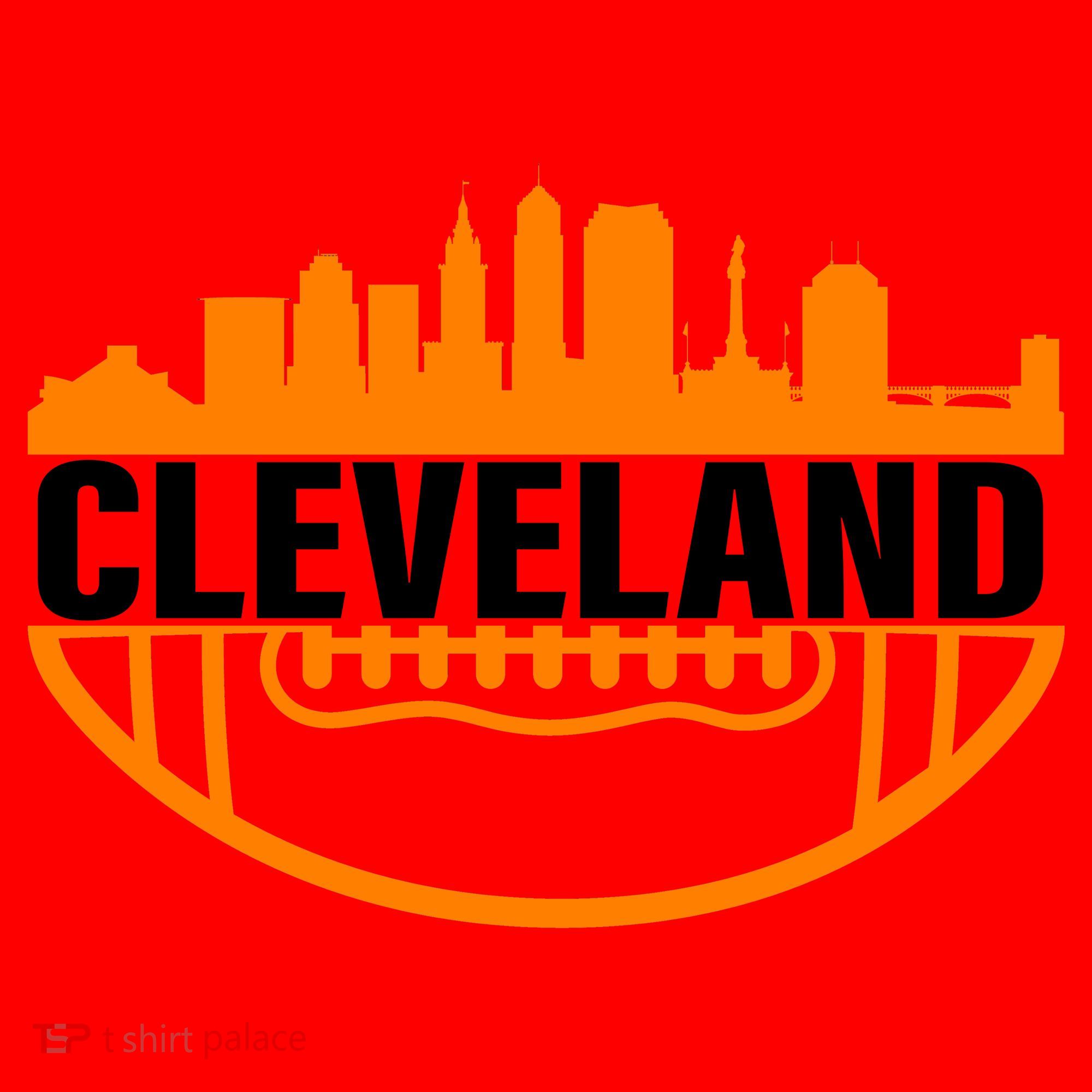 Cleveland Football Skyline City Logo Santa Hat