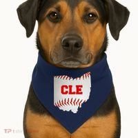 Cleveland, Ohio Baseball CLE Logo USA-Made Doggie Bandana thumb 1