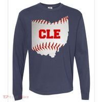 Cleveland, Ohio Baseball CLE Logo Comfort Colors Heavyweight Long Sleeve T-Shirt thumb 0