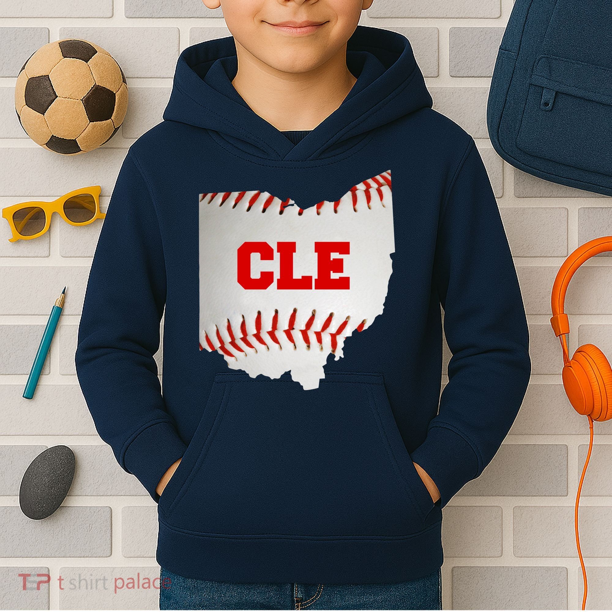 Cleveland, Ohio Baseball CLE Logo Kids Hoodie