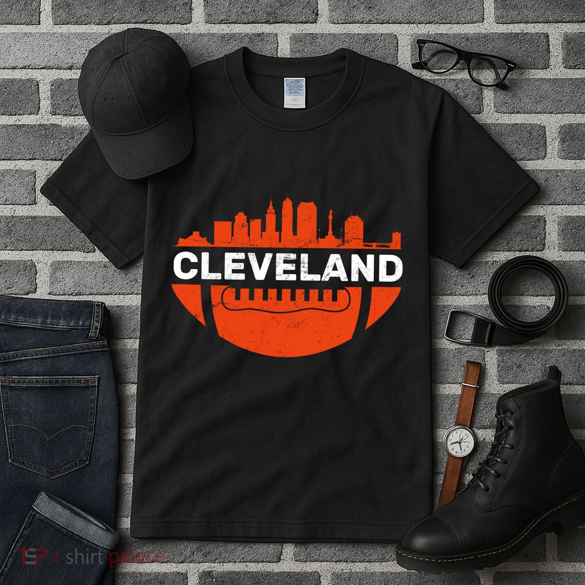 Cleveland Ohio Football City Logo Tall T-Shirt
