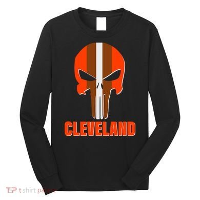 Cleveland Skull Football Long Sleeve Shirt