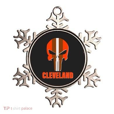 Cleveland Skull Football Ornament
