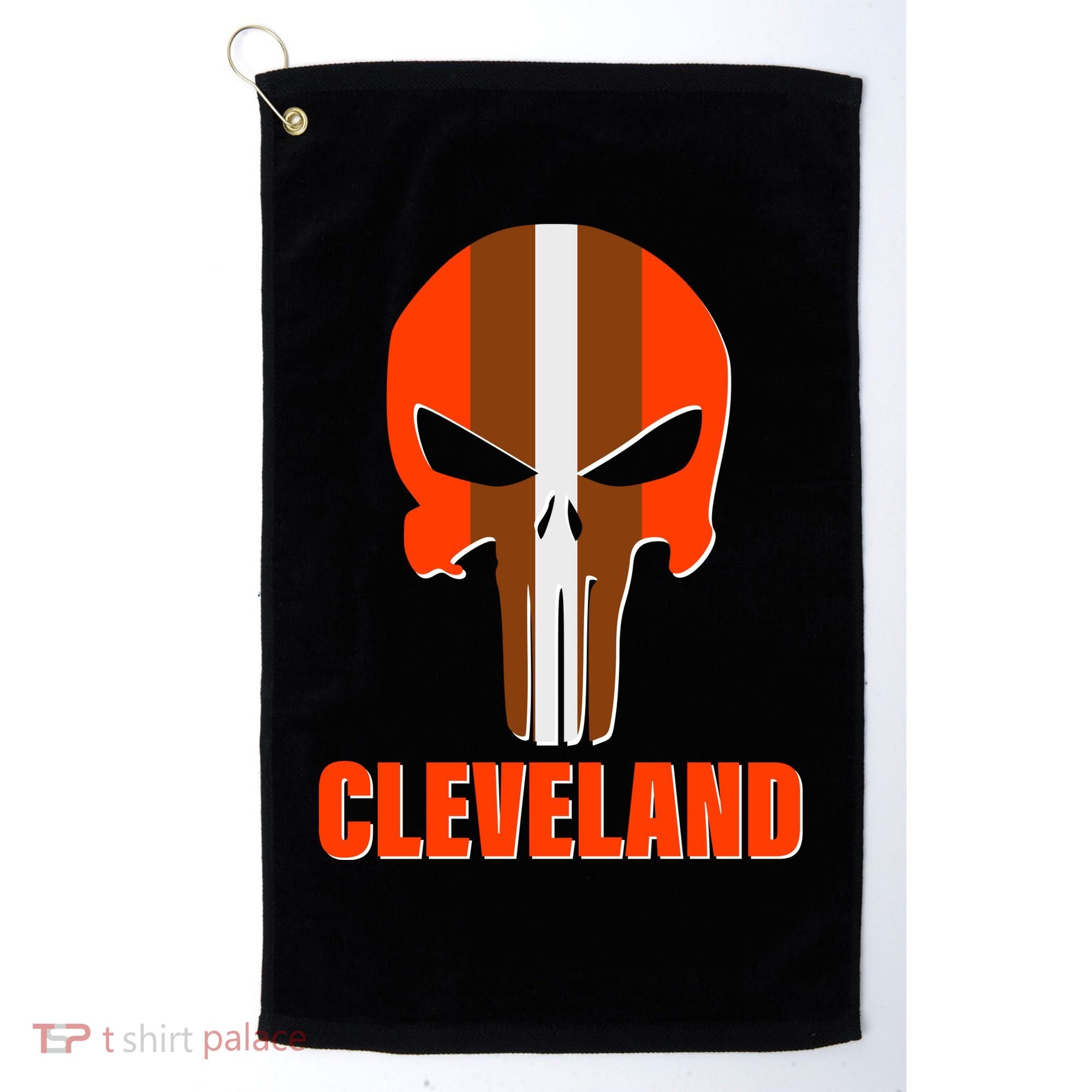 Cleveland Skull Football Golf Towel