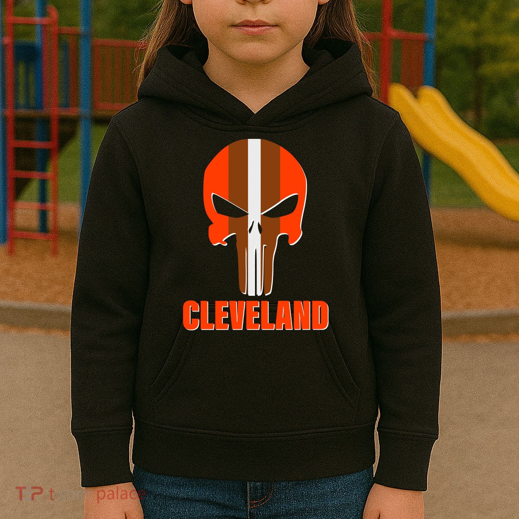 Cleveland Skull Football Kids Hoodie