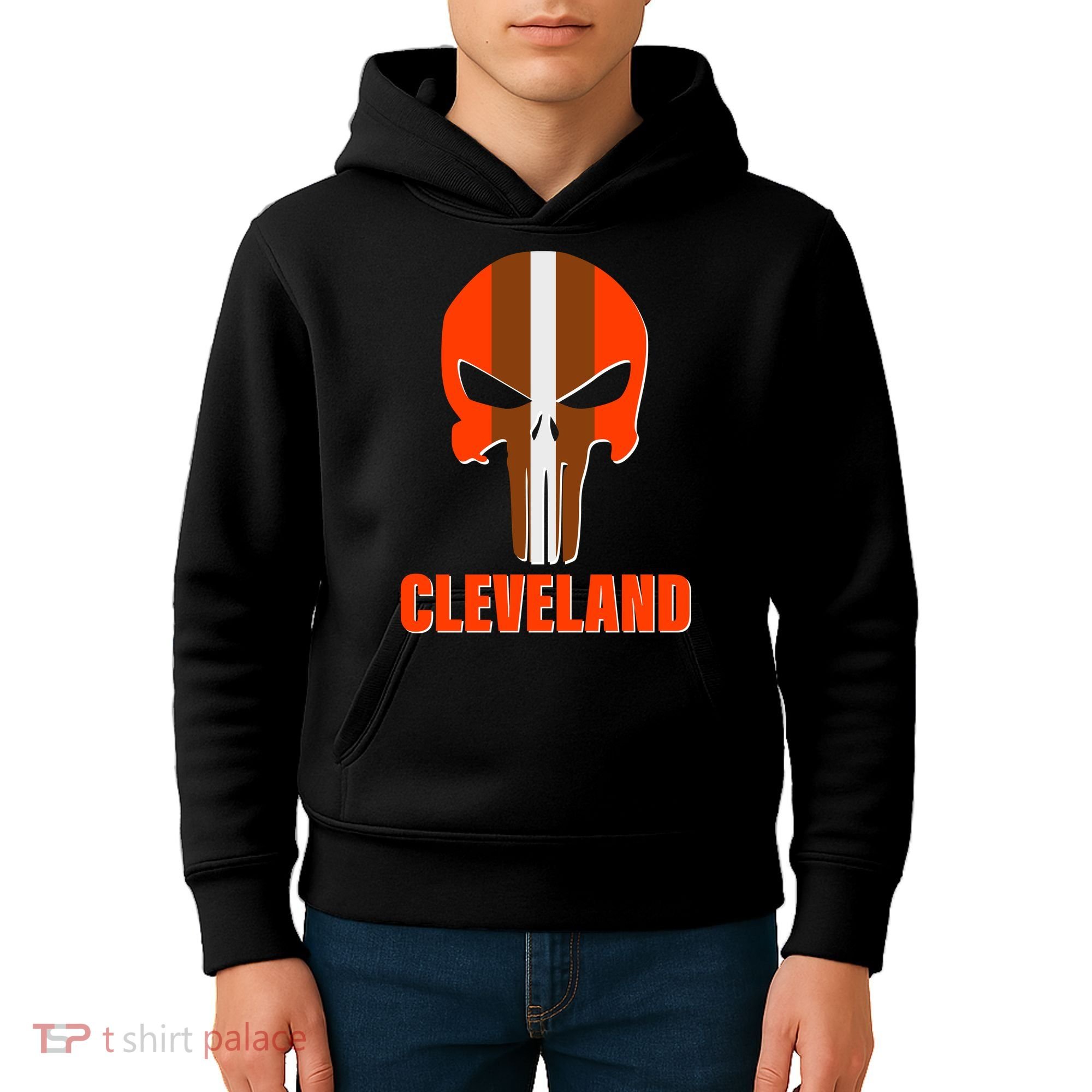 Cleveland Skull Football Kids Hoodie