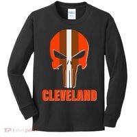 Cleveland Skull Football Kids Long Sleeve Shirt thumb 0