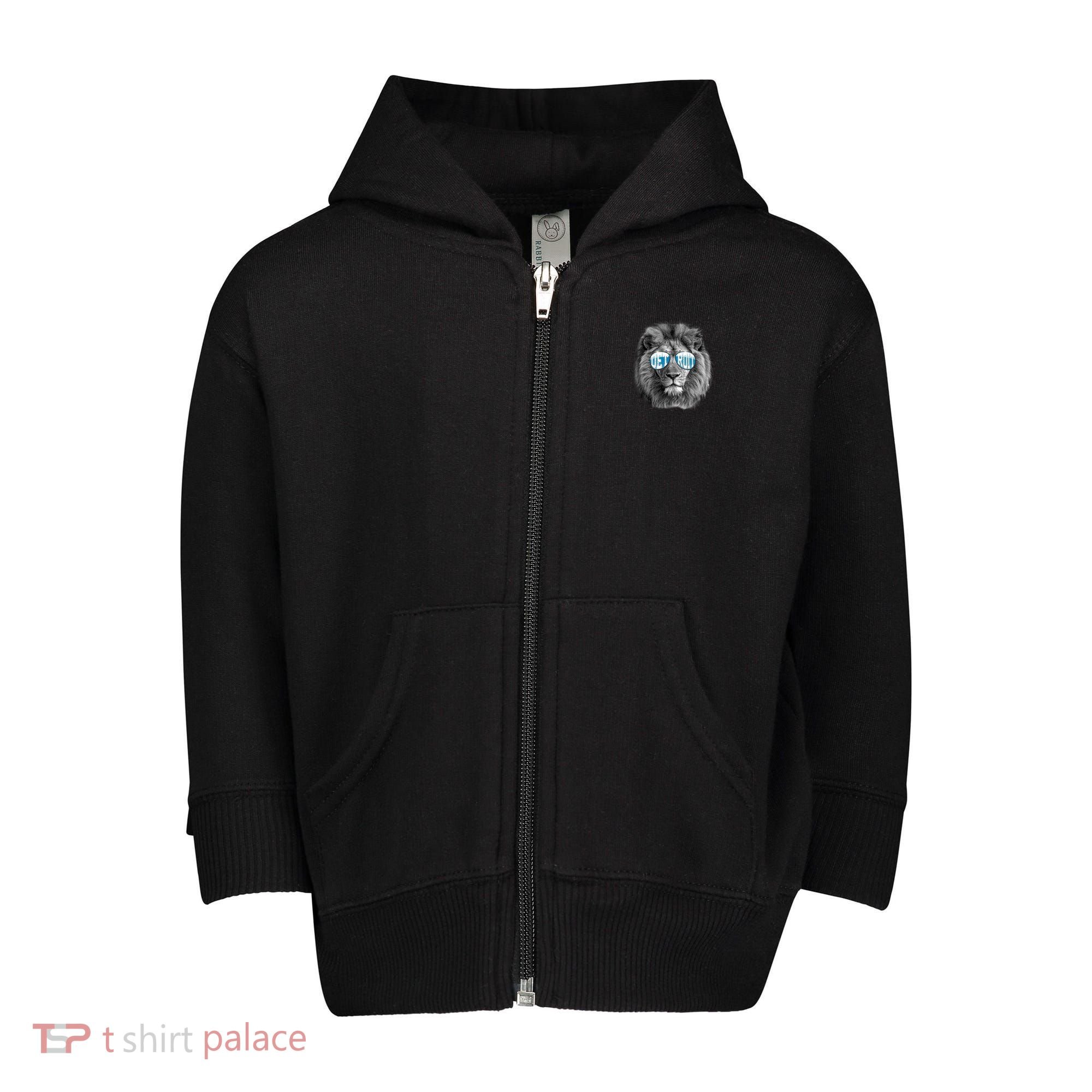 Cool Lions Football Sports Fan Toddler Zip Fleece Hoodie