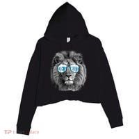 Cool Lions Football Sports Fan Crop Fleece Hoodie thumb 0