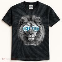 Cool Lions Football Sports Fan Kids Tie-Dye T-Shirt thumb 0